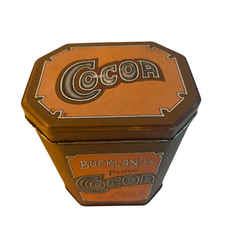 Vintage-style Buckland’s Pure Cocoa tin