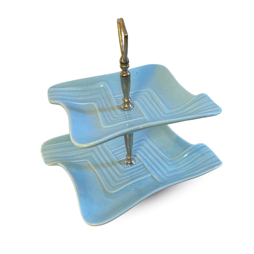 Mid-Century Two-Tiered Serving Tray