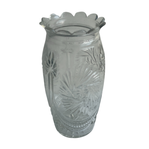 Vintage clear pressed glass vase