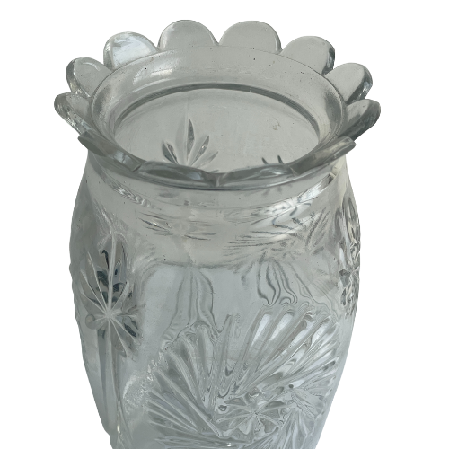 Vintage clear pressed glass vase