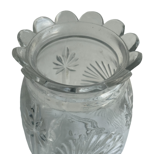 Vintage clear pressed glass vase