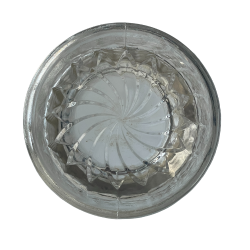 Vintage Clear Pressed Glass Diamond Pattern Vase