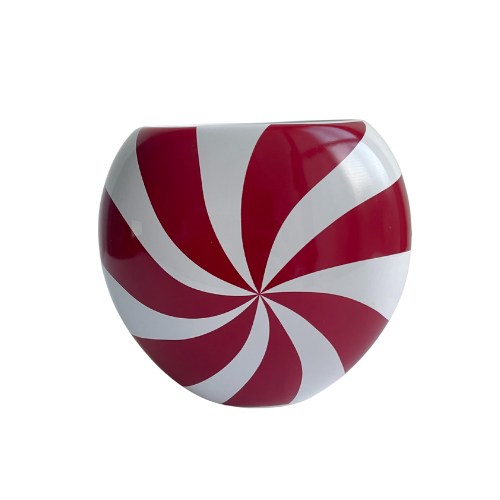 Vintage Peppermint Swirl Pot