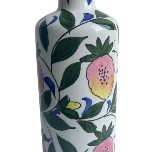 Vintage Hand-Painted Floral Ceramic Vase