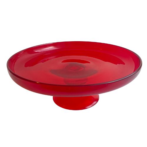 Vintage Red Glass Cake Stand
