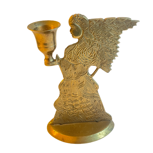 Vintage Brass Angel Candle Holders