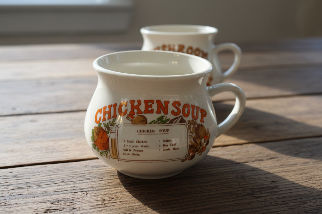 Vintage Recipe Soup Mugs (set of 2)