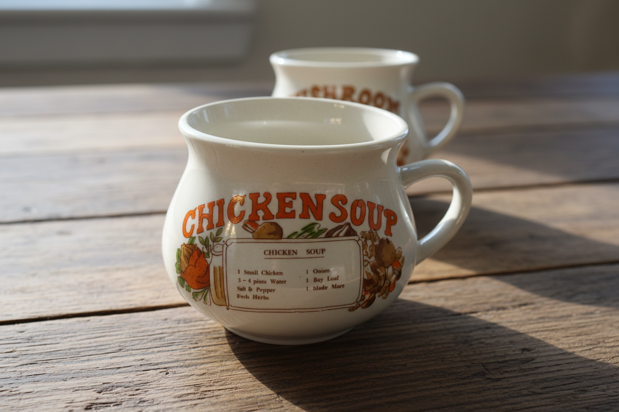Vintage Recipe Soup Mugs (set of 2)
