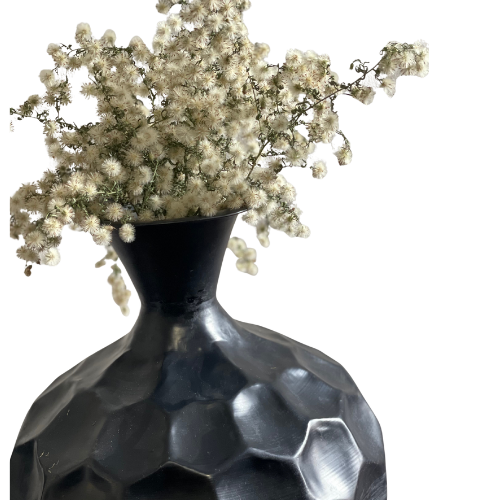 Modern faceted metal vase