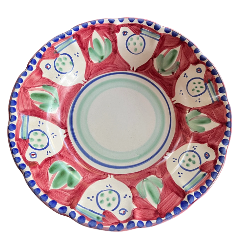 Vietri Solimene Campagna ceramic pasta bowl and two plates