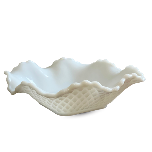 Vintage milk glass bow