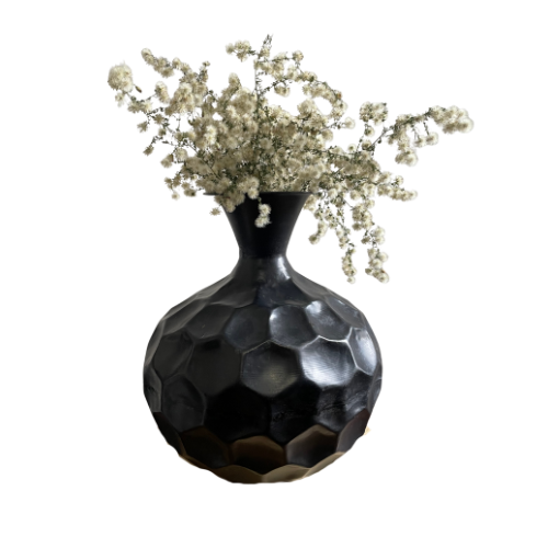 Modern faceted metal vase