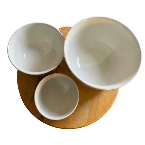 White ceramic nesting mixing bowls (set of 3)