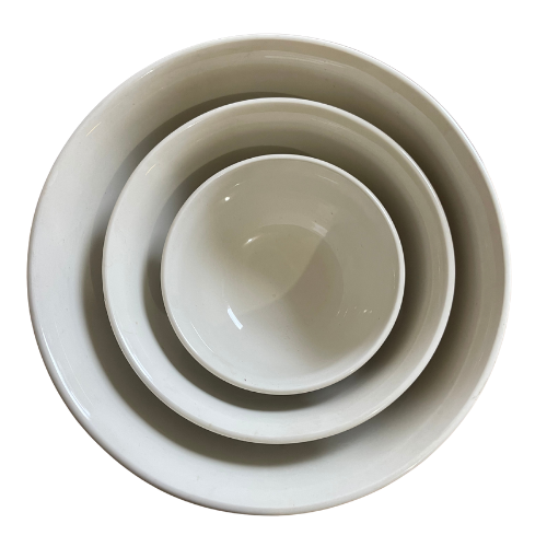 White ceramic nesting mixing bowls (set of 3)