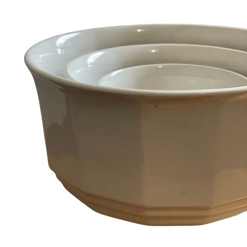 White ceramic nesting mixing bowls (set of 3)