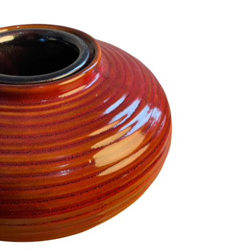 Vintage Drip Glaze Flower Frog Bowl