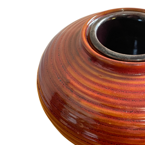 Vintage Drip Glaze Flower Frog Bowl