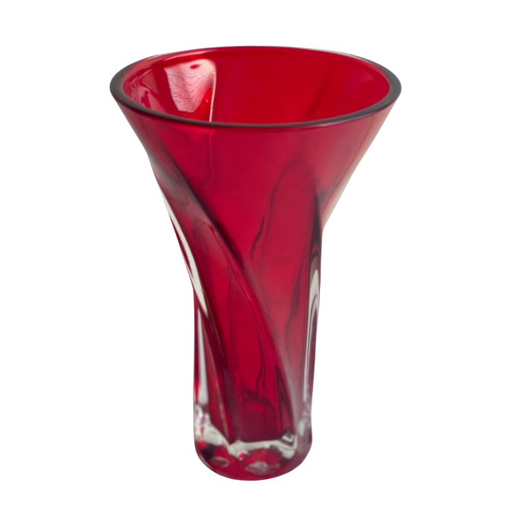 Ruby Red Glass Vase