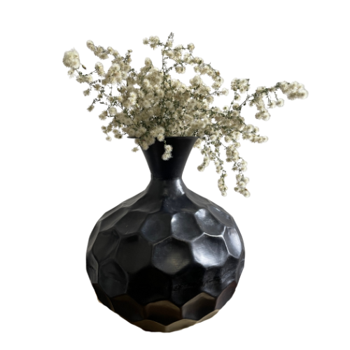 Modern faceted metal vase