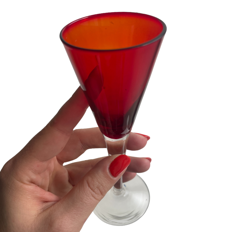 Vintage coloured liqueur glasses (set of 2)