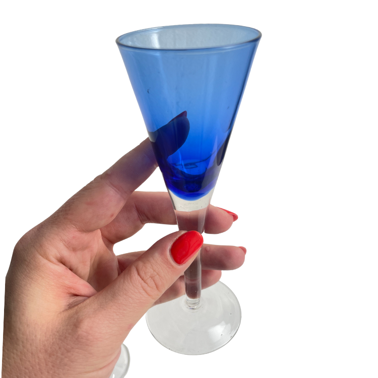 Vintage coloured liqueur glasses (set of 2)