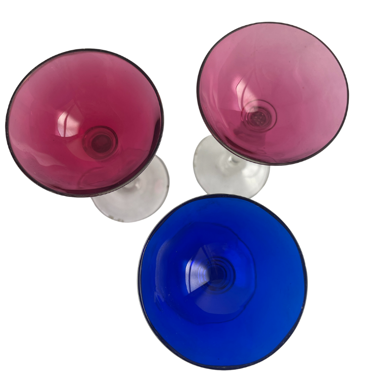 Coloured Coupe Glasses (set of 3)