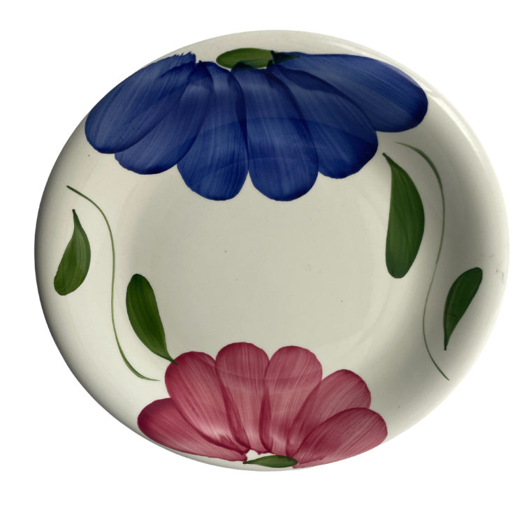 Hand-painted Italian floral ceramic plate