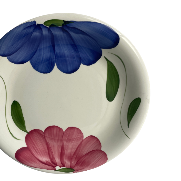Hand-painted Italian floral ceramic plate
