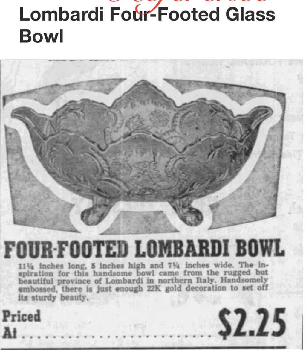 Jeannette Glass Lombardi Footed Bowl